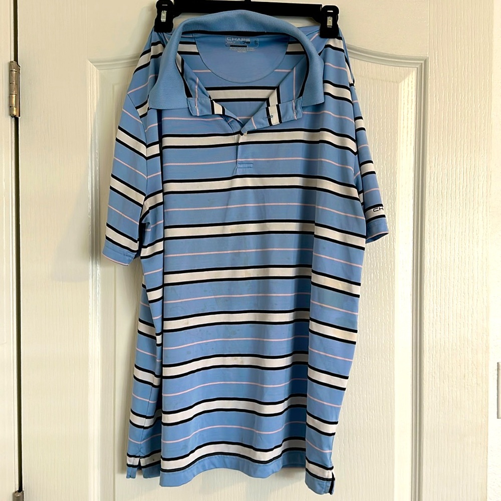 Chaps 78 Golf shirt 3 button collar like new size L